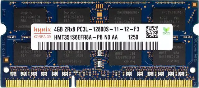 Alt view image 2 of 2 - Supermicro Certified MEM-DR340L-HL01-SO16 | Hynix HMT351S6EFR8A-PB | 4GB PC3-12800 DDR3 1600MHz 2Rx8 Non-ECC SODIMM 204-Pin Laptop Memory RAM