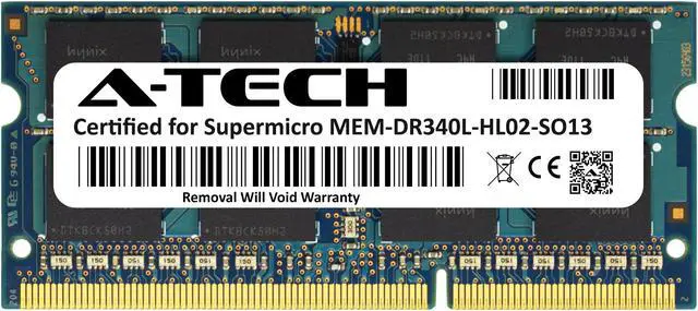 Main image of Supermicro Certified MEM-DR340L-HL02-SO13 | Hynix 4GB PC3-10600 DDR3 1333MHz 2Rx8 Non-ECC SODIMM 204-Pin Laptop Memory RAM