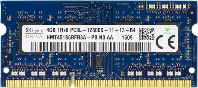 Alt view image 2 of 2 - Supermicro Certified MEM-DR340L-HL02-SO16 | Hynix HMT451S6BFR8A-PB | 4GB PC3-12800 DDR3 1600MHz 1Rx8 Non-ECC SODIMM 204-Pin Laptop Memory RAM
