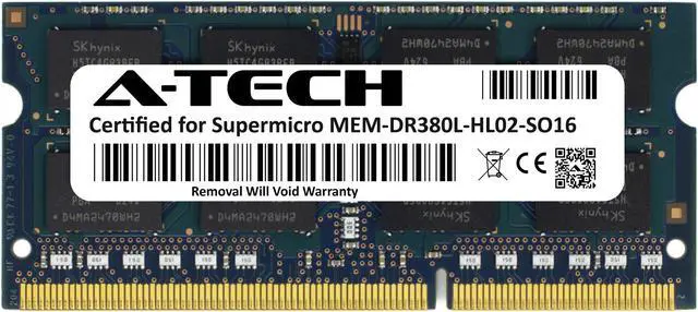Main image of Supermicro Certified MEM-DR380L-HL02-SO16 | Hynix HMT41GS6BFR8A-PB | 8GB PC3-12800 DDR3 1600MHz 2Rx8 Non-ECC SODIMM 204-Pin Laptop Memory RAM