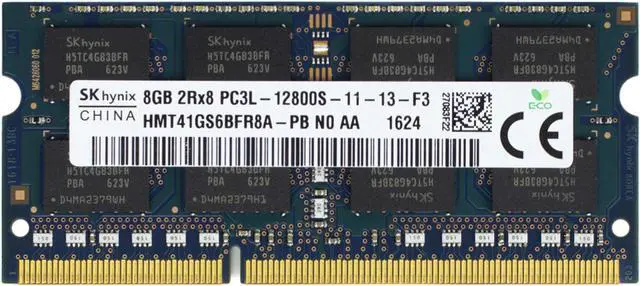 Alt view image 2 of 2 - Supermicro Certified MEM-DR380L-HL02-SO16 | Hynix HMT41GS6BFR8A-PB | 8GB PC3-12800 DDR3 1600MHz 2Rx8 Non-ECC SODIMM 204-Pin Laptop Memory RAM