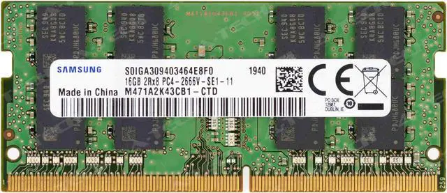 Alt view image 2 of 2 - Supermicro Certified MEM-DR416LD-SO26 | Samsung M471A2K43CB1-CTD | 16GB PC4-21300 DDR4 2666MHz 2Rx8 Non-ECC SODIMM 260-Pin Laptop Memory RAM