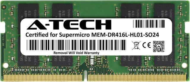 Main image of Supermicro Certified MEM-DR416L-HL01-SO24 | Hynix HMA82GS6AFR8N-UH | 16GB PC4-19200 DDR4 2400MHz 2Rx8 Non-ECC SODIMM 260-Pin Laptop Memory RAM