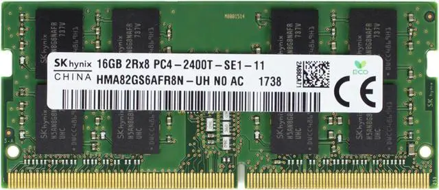 Alt view image 2 of 2 - Supermicro Certified MEM-DR416L-HL01-SO24 | Hynix HMA82GS6AFR8N-UH | 16GB PC4-19200 DDR4 2400MHz 2Rx8 Non-ECC SODIMM 260-Pin Laptop Memory RAM