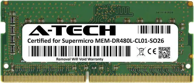 Main image of Supermicro Certified MEM-DR480L-CL01-SO26 | Micron MTA8ATF1G64HZ-2G6E1 | 8GB PC4-21300 DDR4 2666MHz 1Rx8 Non-ECC SODIMM 260-Pin Laptop Memory RAM