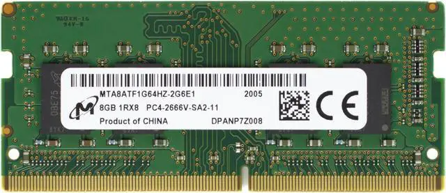 Alt view image 2 of 2 - Supermicro Certified MEM-DR480L-CL01-SO26 | Micron MTA8ATF1G64HZ-2G6E1 | 8GB PC4-21300 DDR4 2666MHz 1Rx8 Non-ECC SODIMM 260-Pin Laptop Memory RAM