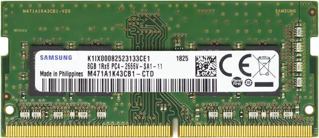 Alt view image 2 of 2 - Supermicro Certified MEM-DR480L-SL01-SO26 | Samsung M471A1K43CB1-CTD | 8GB PC4-21300 DDR4 2666MHz 1Rx8 Non-ECC SODIMM 260-Pin Laptop Memory RAM