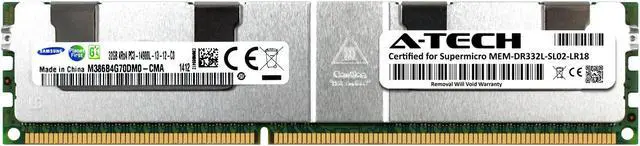 Main image of Supermicro Certified MEM-DR332L-SL02-LR18 | Samsung M386B4G70DM0-CMA | 32GB PC3-14900 DDR3 1866MHz 4Rx4 Quad Rank ECC LRDIMM Load Reduced 240-Pin Server Memory RAM