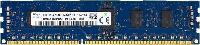 Alt view image 2 of 2 - Supermicro Certified MEM-DR340L-HL04-ER16 | Hynix HMT451R7BFR8A-PB | 4GB PC3-12800 DDR3 1600MHz 1Rx8 Single Rank ECC RDIMM Registered 240-Pin Server Memory RAM