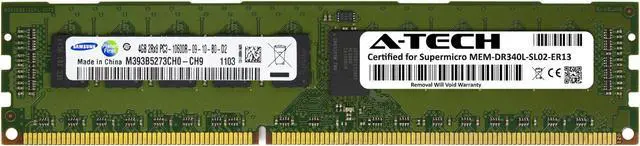 Main image of Supermicro Certified MEM-DR340L-SL02-ER13 | Samsung M393B5273CH0-CH9 | 4GB PC3-10600 DDR3 1333MHz 2Rx8 Dual Rank ECC RDIMM Registered 240-Pin Server Memory RAM