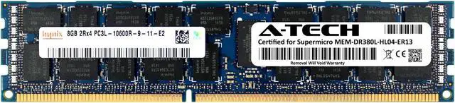 Main image of Supermicro Certified MEM-DR380L-HL04-ER13 | Hynix 8GB PC3-10600 DDR3 1333MHz 2Rx4 Dual Rank ECC RDIMM Registered 240-Pin Server Memory RAM