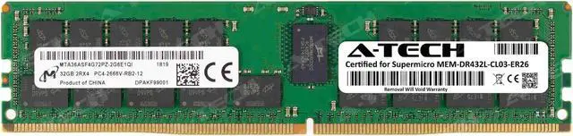 Supermicro Certified MEM-DR432L-CL03-ER26 | Micron MTA36ASF4G72PZ