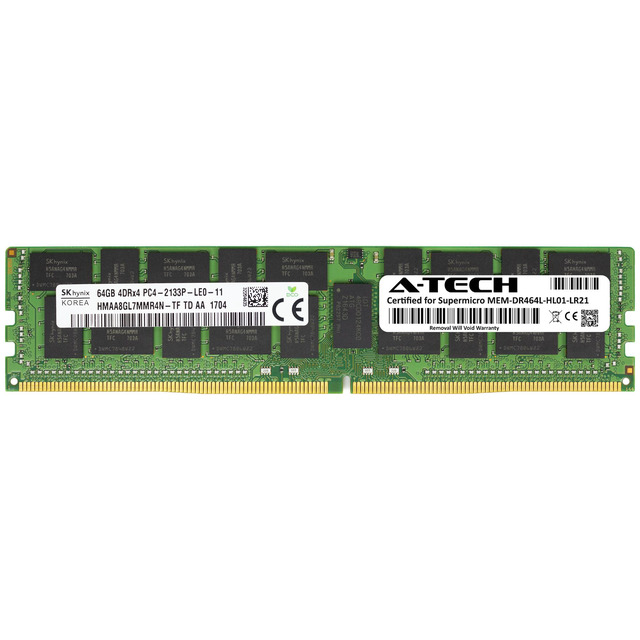 16GB DDR4-2133 PC4-17000R ECC Registered Server RAM - Hynix - For Supermicro, Equivalent To MEM-DR416L-HL01-ER21