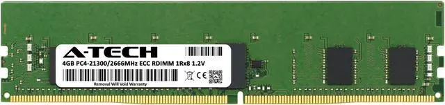 Alt view image 2 of 7 - A-Tech 4GB 1Rx8 PC4-21300R DDR4 2666 MHz ECC RDIMM Registered DIMM 288-Pin Single Rank x8 Server & Workstation RAM Memory Upgrade Module