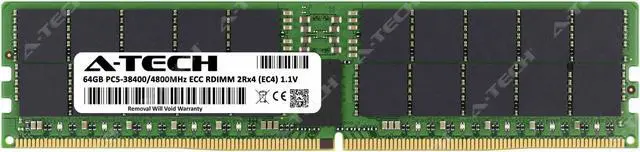 Alt view image 2 of 7 - A-Tech 64GB 2Rx4 PC5-38400R DDR5 4800 MHz EC4 RDIMM ECC Registered DIMM 288-Pin Dual Rank x4 Server & Workstation RAM Memory Upgrade Module