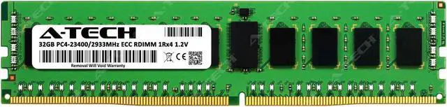 Alt view image 2 of 7 - A-Tech 32GB 1Rx4 PC4-23400R DDR4 2933 MHz ECC RDIMM Registered DIMM 288-Pin Single Rank x4 Server & Workstation RAM Memory Upgrade Module