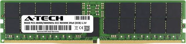 Alt view image 2 of 5 - A-Tech 96GB DDR5 4800MHz EC8 RDIMM PC5-38400 ECC Registered 2Rx4 CL40 1.1V 288-Pin Server Workstation RAM Memory Module