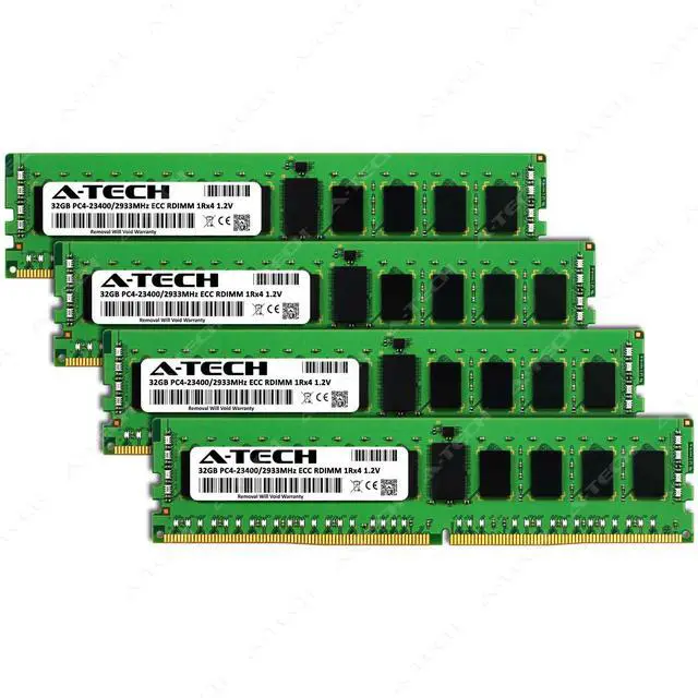 Alt view image 2 of 7 - A-Tech 128GB (4x32GB) 1Rx4 PC4-23400R DDR4 2933 MHz ECC RDIMM Registered DIMM 288-Pin Single Rank x4 Server & Workstation RAM Memory Upgrade Kit