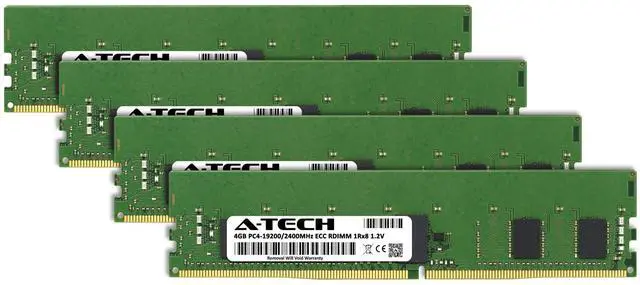 Alt view image 2 of 7 - A-Tech 16GB (4x4GB) 1Rx8 PC4-19200R DDR4 2400 MHz ECC RDIMM Registered DIMM 288-Pin Single Rank x8 Server & Workstation RAM Memory Upgrade Kit