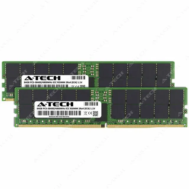 Alt view image 2 of 7 - A-Tech 128GB (2x64GB) 2Rx4 PC5-38400R DDR5 4800 MHz EC4 RDIMM ECC Registered DIMM 288-Pin Dual Rank x4 Server & Workstation RAM Memory Upgrade Kit