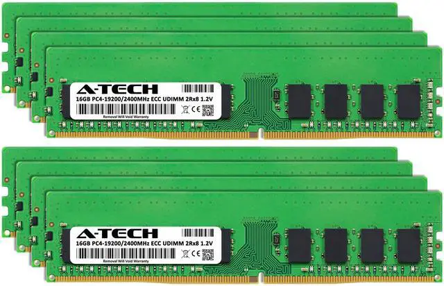 Alt view image 2 of 7 - A-Tech 128GB (8x16GB) 2Rx8 PC4-19200E DDR4 2400 MHz ECC UDIMM Unbuffered DIMM 288-Pin Dual Rank x8 Server & Workstation RAM Memory Upgrade Kit