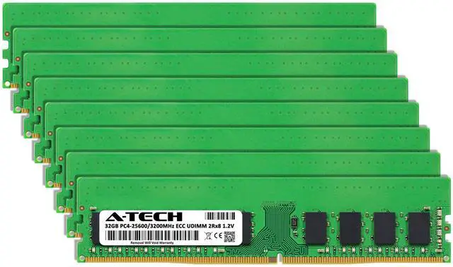 Alt view image 2 of 7 - A-Tech 256GB (8x32GB) 2Rx8 PC4-25600E DDR4 3200 MHz ECC UDIMM Unbuffered DIMM 288-Pin Dual Rank x8 Server & Workstation RAM Memory Upgrade Kit