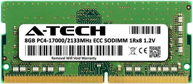Alt view image 2 of 7 - A-Tech 8GB DDR4 2133 MHz ECC SODIMM PC4-17000 ECC Unbuffered SO-DIMM 260-Pin 1.2V 1Rx8 Single Rank RAM Memory Upgrade Module for Microservers, Mobile Workstations, and NAS Servers