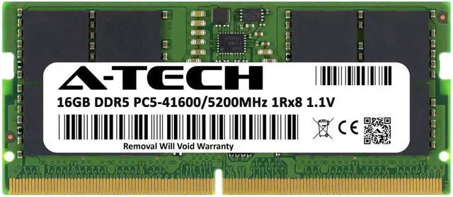 Alt view image 2 of 7 - A-Tech 16GB DDR5 5200MHz SODIMM PC5-41600 Non-ECC Unbuffered CL42 1.1V 262-Pin SO-DIMM Laptop, Notebook, All-in-One Computer RAM Memory Upgrade Module