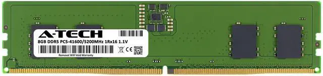Alt view image 2 of 7 - A-Tech 8GB DDR5 5200MHz DIMM PC5-41600 Non-ECC Unbuffered CL42 UDIMM 288-Pin 1.1V Desktop Tower PC RAM Memory Upgrade Module