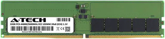 Alt view image 2 of 6 - A-Tech 32GB 2Rx8 PC5-44800E DDR5 PC5-44800 MHz ECC UDIMM Unbuffered DIMM 288-Pin Dual Rank x8 Server & Workstation RAM Memory Upgrade Module