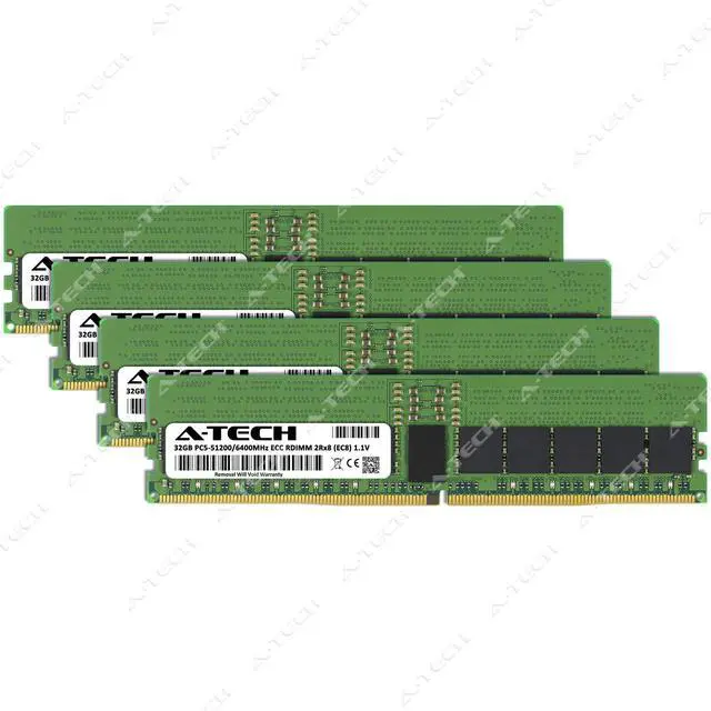 Alt view image 2 of 6 - A-Tech 128GB (4x32GB) 2Rx8 PC5-51200R DDR5 6400 MHz EC8 RDIMM ECC Registered DIMM 288-Pin Dual Rank x8 Server & Workstation RAM Memory Upgrade Kit