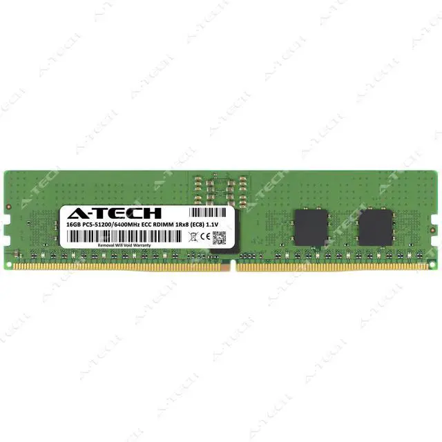 Alt view image 2 of 6 - A-Tech 16GB 1Rx8 PC5-51200R DDR5 6400 MHz EC8 RDIMM ECC Registered DIMM 288-Pin Single Rank x8 Server & Workstation RAM Memory Upgrade Module