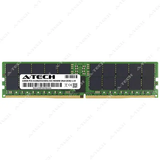 Alt view image 2 of 6 - A-Tech 128GB 2Rx4 PC5-51200R DDR5 6400 MHz EC8 RDIMM ECC Registered DIMM 288-Pin Dual Rank x4 Server & Workstation RAM Memory Upgrade Module