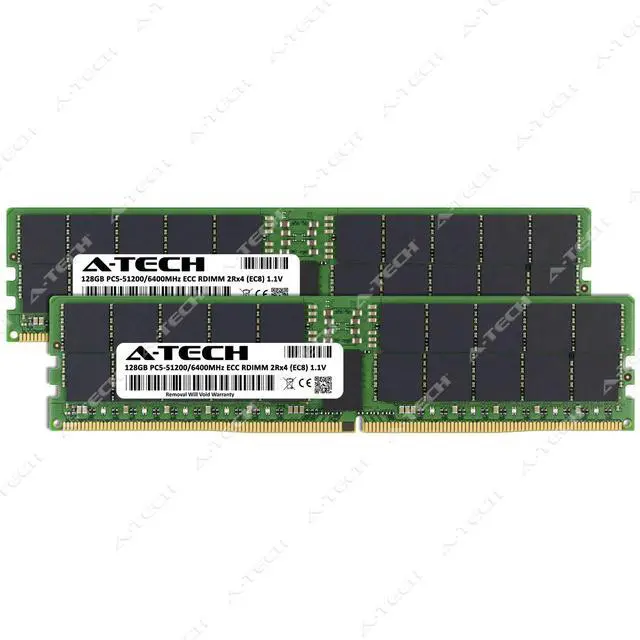 Alt view image 2 of 6 - A-Tech 256GB (2x128GB) 2Rx4 PC5-51200R DDR5 6400 MHz EC8 RDIMM ECC Registered DIMM 288-Pin Dual Rank x4 Server & Workstation RAM Memory Upgrade Kit