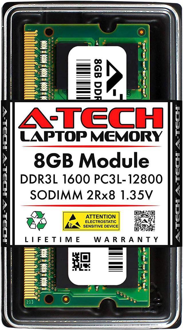A-Tech 8GB DDR3 / DDR3L 1600MHz SODIMM 2Rx8 1.35V CL11 Non-ECC Unbuffered 204-Pin SO-DIMM Notebook Laptop RAM Memory Upgrade Module Memory - Newegg.com