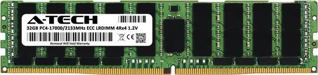 Alt view image 2 of 5 - A-Tech 32GB 4Rx4 PC4-17000 DDR4 2133 ECC LR LRDIMM Load Reduced DIMM 288-Pin Quad Rank x4 Server RAM Memory Module