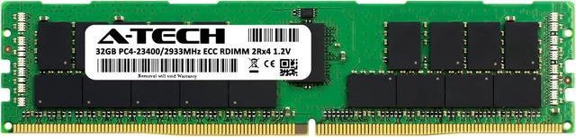 A-Tech 32GB 2Rx4 PC4-23400 DDR4 2933 ECC REG RDIMM Registered DIMM 288-Pin  Dual Rank x4 Server RAM Memory Module