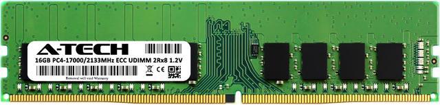 Alt view image 2 of 4 - A-Tech 16GB 2Rx8 PC4-17000 DDR4 2133 ECC UDIMM Unbuffered DIMM 288-Pin Dual Rank x8 Server RAM Memory Module