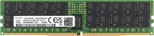 Main image of Samsung M321R8GA0BB0-CQK 64GB 2Rx4 PC5-38400 4800MHz DDR5 EC8 RDIMM ECC Registered Server Memory RAM