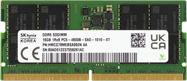 SK Hynix HMCG78MEBSA 16GB 1Rx8 PC5-38400 DDR5 4800MHz Non