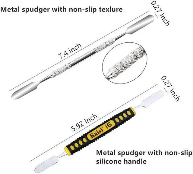 Alt view image 5 of 7 - Professional Electronics Opening Pry Tool Repair Kit with Metal Spudger NonAbrasive Carbon Fiber Nylon Spudgers and AntiStatic Tweezers for Cellphone iPhone Laptops Tablets and More 20 Piece