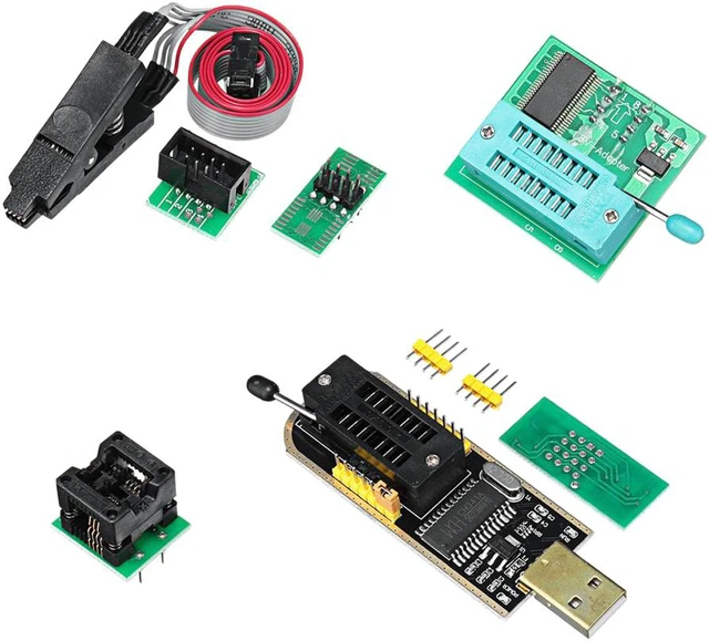 Alt view image 4 of 7 - For EEPROM BIOS Programmer CH341A + SOIC8 Clip + 1.8V Adapter+SOIC8 Adapter