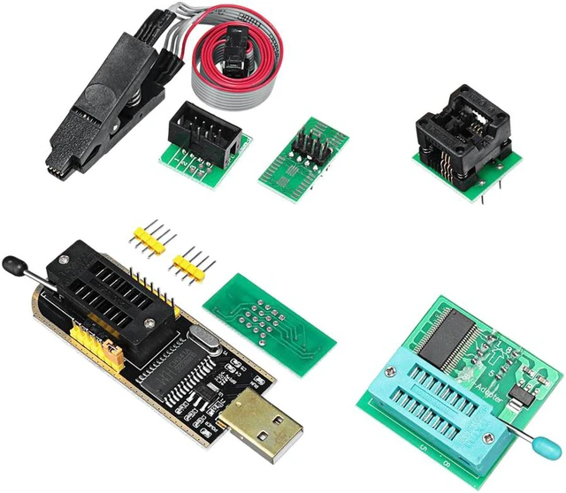 Alt view image 2 of 7 - For EEPROM BIOS Programmer CH341A + SOIC8 Clip + 1.8V Adapter+SOIC8 Adapter