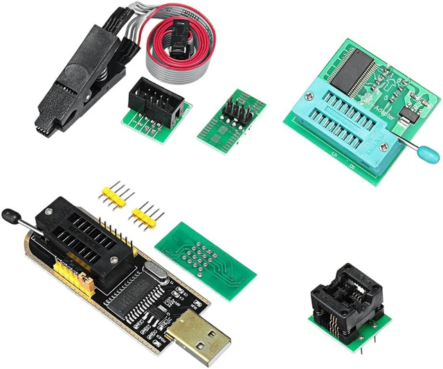 Alt view image 3 of 7 - For EEPROM BIOS Programmer CH341A + SOIC8 Clip + 1.8V Adapter+SOIC8 Adapter