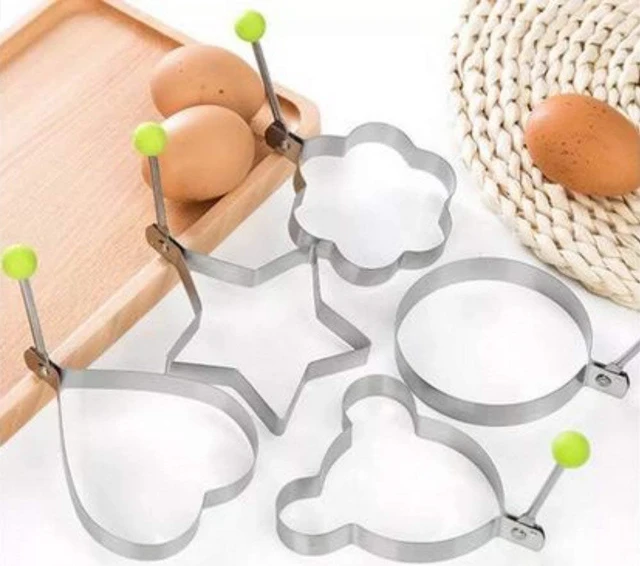 Alt view image 5 of 7 - 5Pcs Fried Egg Non Stick Stainless Steel Pancake Ring Mold Cooking Kitchen Tools