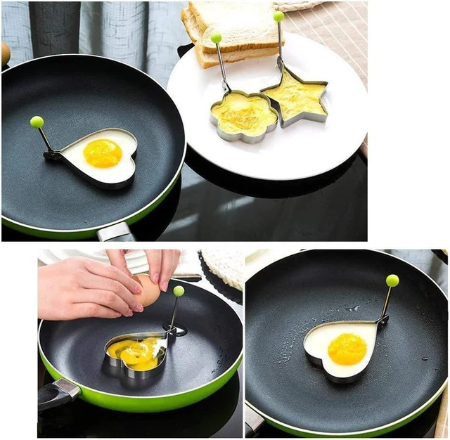 Alt view image 7 of 7 - 5Pcs Fried Egg Non Stick Stainless Steel Pancake Ring Mold Cooking Kitchen Tools