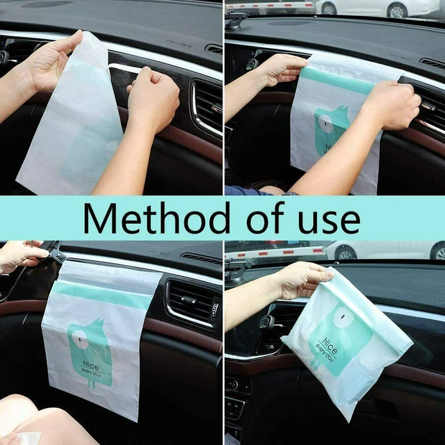 Alt view image 6 of 7 - 60PCS Easy Stick-On Disposable Car Trash Bag Vomit Bag Storage Self-adhesive