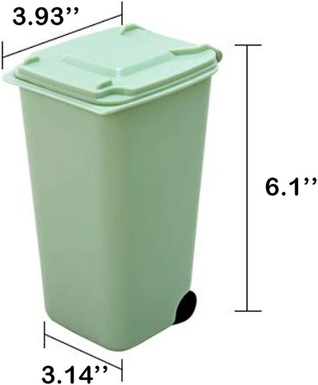 Alt view image 3 of 7 - 4 Pack Small Trash Can Mini Curbside Bin with Lid Desk Organizer Pen Holder