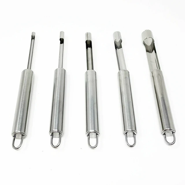 Alt view image 3 of 7 - Set of 5 Corer and Pitter Stainless Steel Core Seed Remover Tool Easy Twist