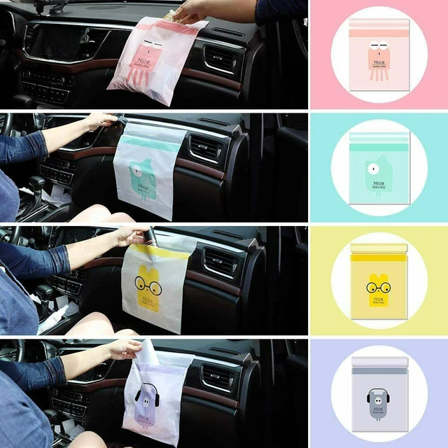 Alt view image 2 of 7 - 60PCS Easy Stick-On Disposable Car Trash Bag Vomit Bag Storage Self-adhesive